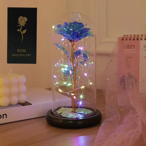 Valentines Day Gift for Girlfriend Eternal Rose LED Light Foil Flower