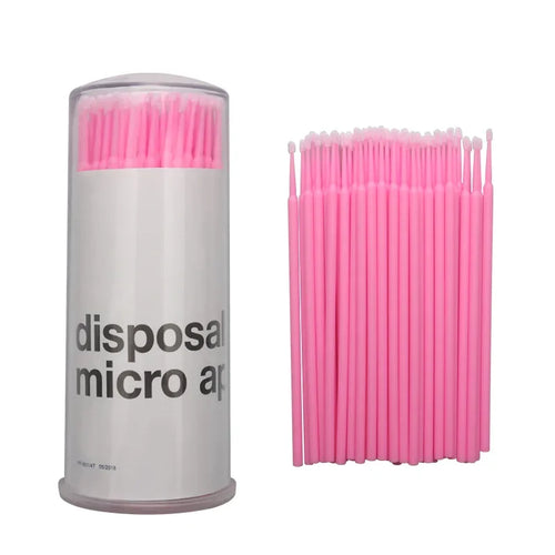 100 pcs Disposable Micro Brush Mascara Wands Applicator Lash Removing