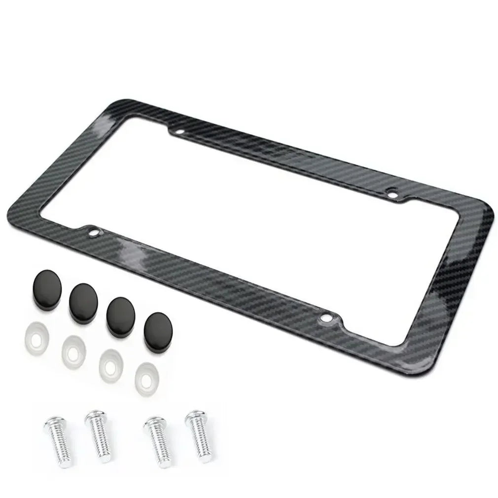 NEW Universal 30*15CM 1/2pcs License Plate Frame Carbon pattern