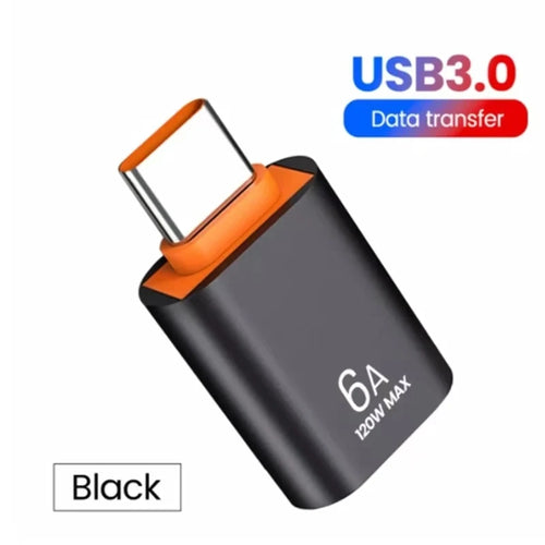 6A USB To Type C OTG Adapter 120W USB-C Male To Type-c Female Charger