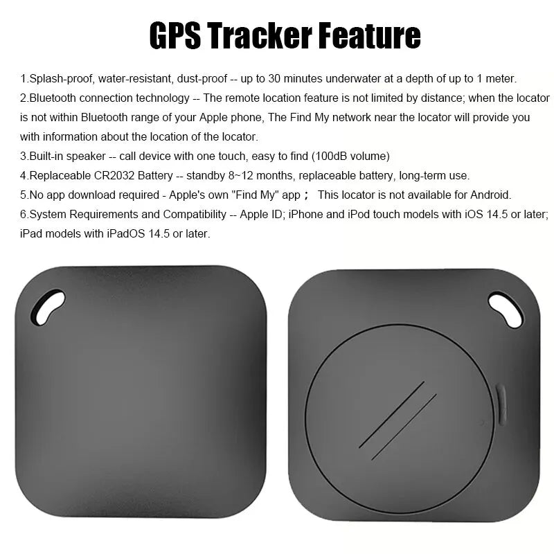 Smart Bluetooth GPS Tracker Work with Apple Find My APP ITag Anti Lost