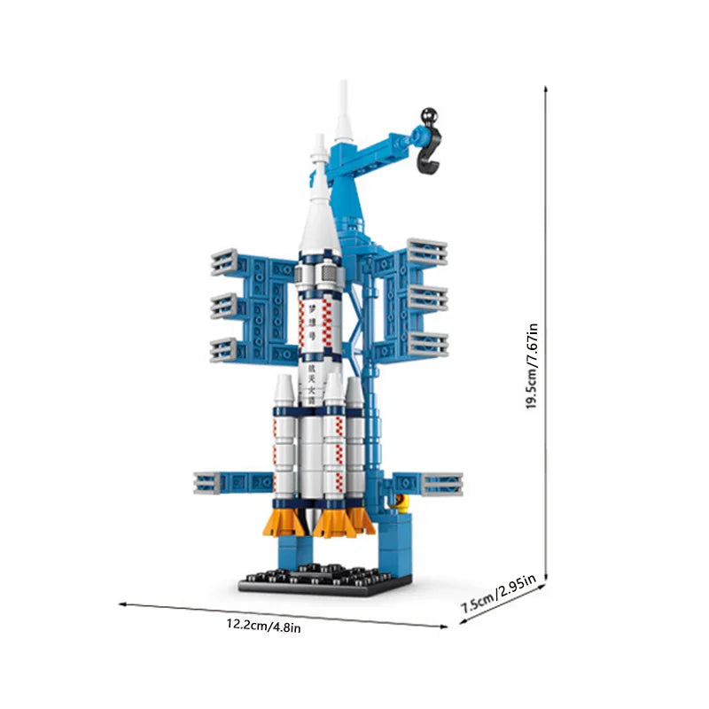 Children's toy building blocks large space rocket children's puzzle