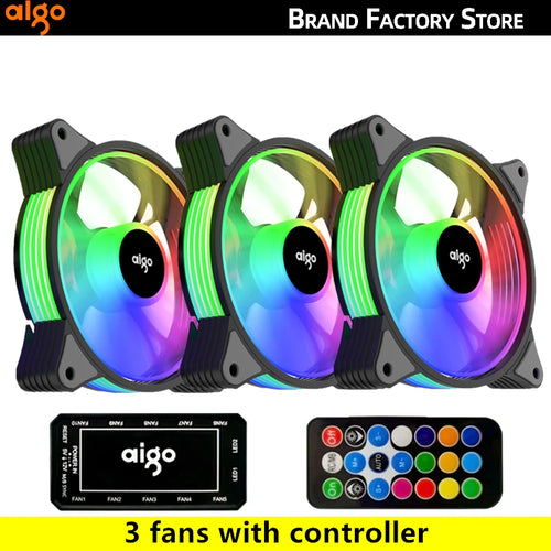 Aigo AR12 120mm PC Gamer Computer Case Fan RGB 12v Heatsink Aura Sync