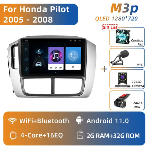 GPS Navigation Car Video Multimedia Player 4G for Honda Pilot 1 2005