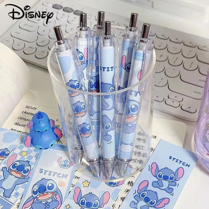 Disney 10-20 Pcs Gel Pen Cartoonstitch0.5 Lack Ink Signature Pen