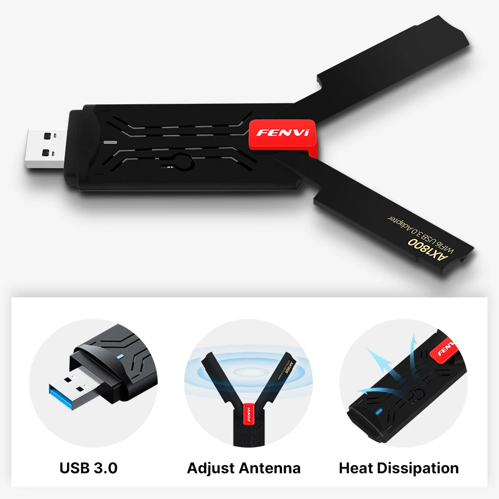 FENVI AX1800 WiFi 6 USB Adapter Dual Band 2.4G/5GHz Wireless Wi-Fi
