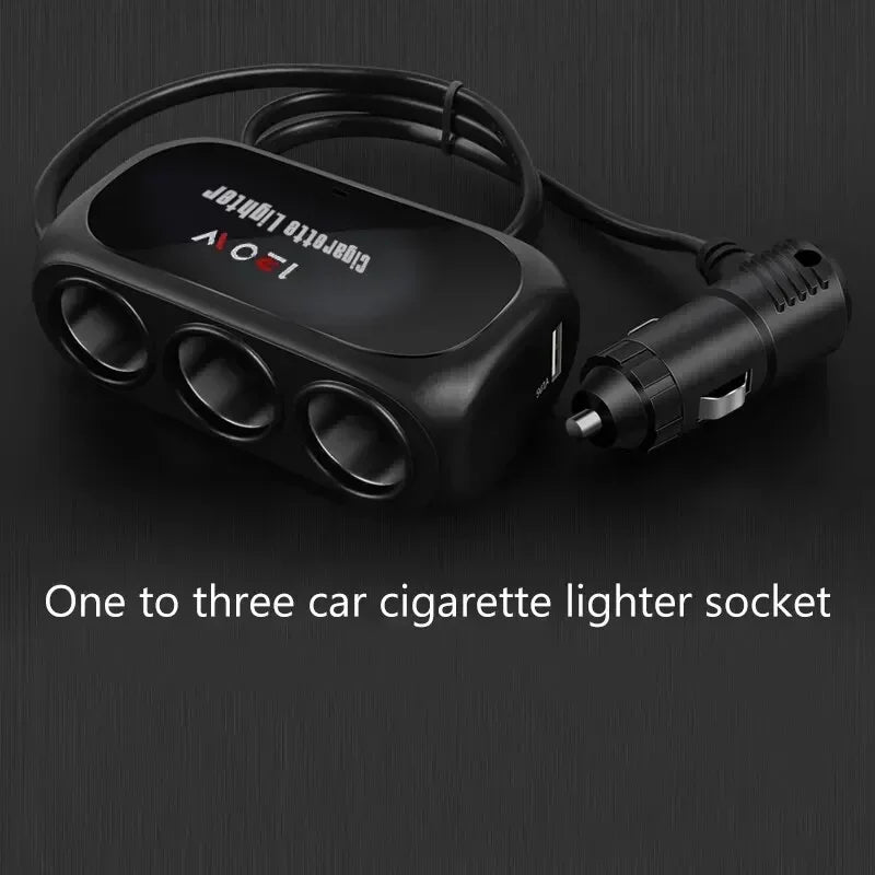 Car One Tow Three Power Dual USB Interface Car Charger Multi-function