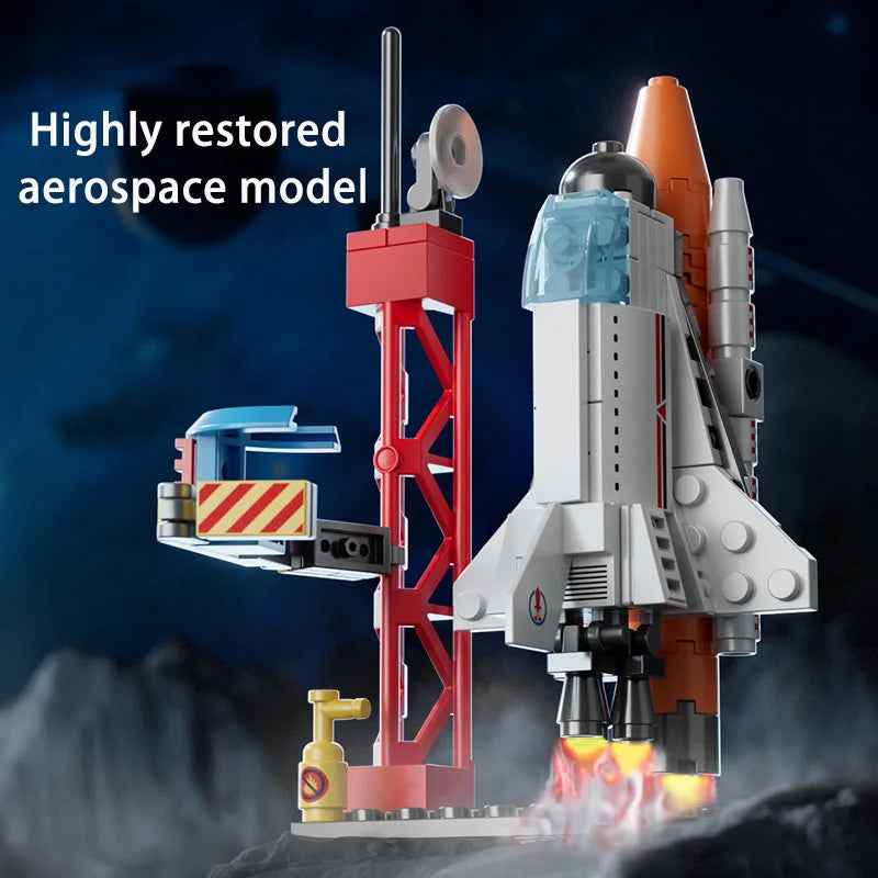 Children's toy building blocks large space rocket children's puzzle