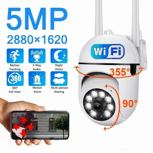 5MP Wifi Wireless Security Monitor Cameras Color Night Vision Outdoor