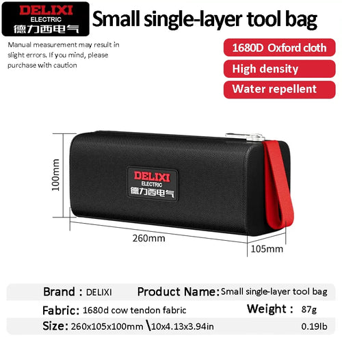 DELIXI ELECTRIC Tool Bag Oxford Cloth Portable Storage Bag,