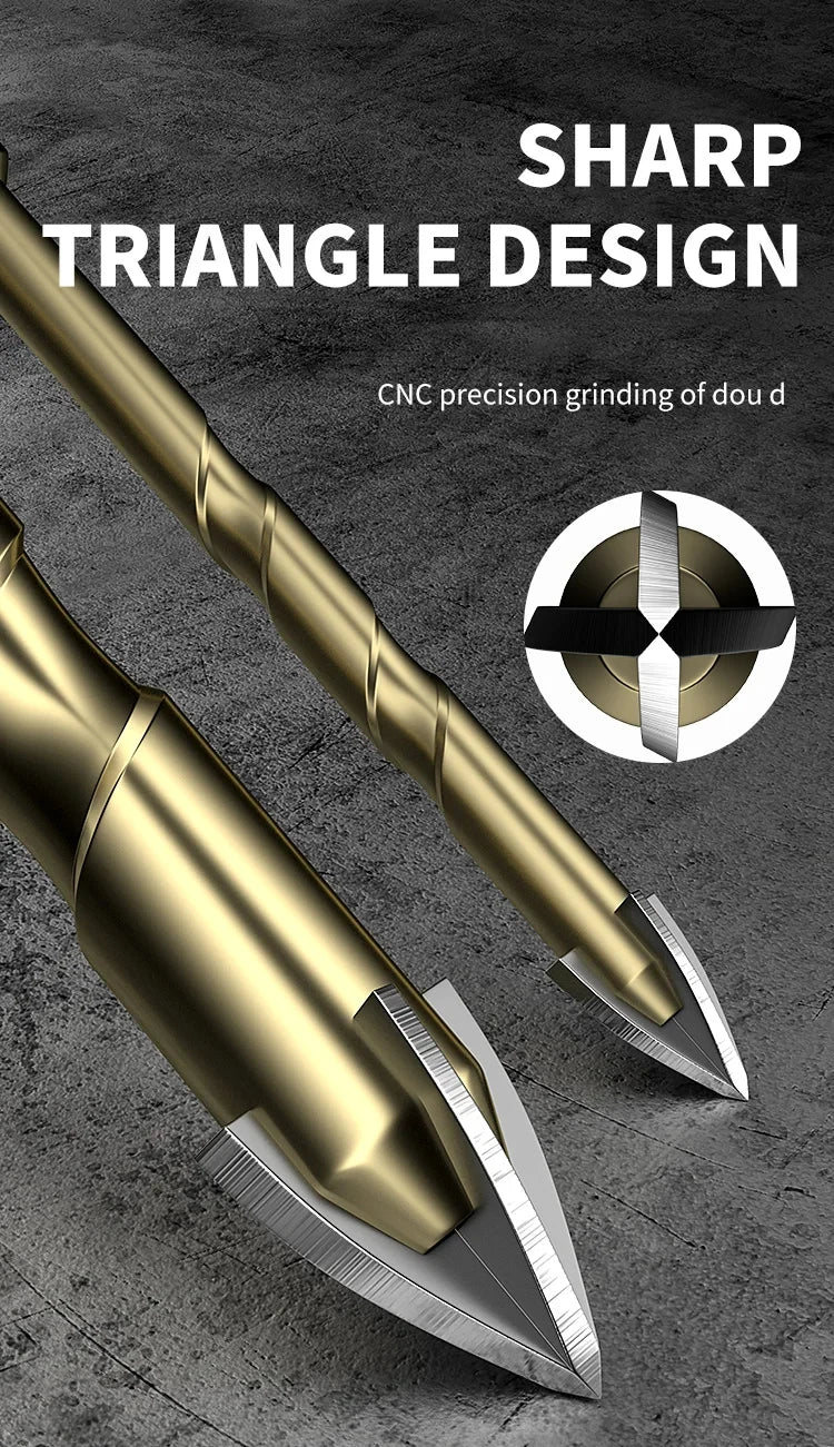 1Pcs 3-12mm Cross Hexagon Tile Drill Multifunctional Four-edged