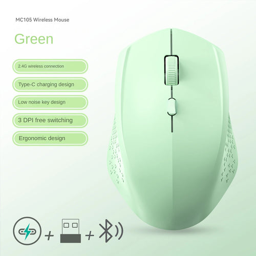 Rechargeable Bluetooth-compatible Wireless Mouse 2.4G Optical Mice