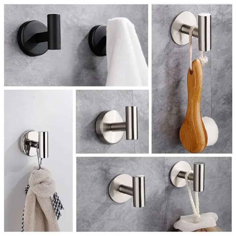 Stainless Steel Robe Hook Adhesive Wall Hook Towel Hook for Bathroom
