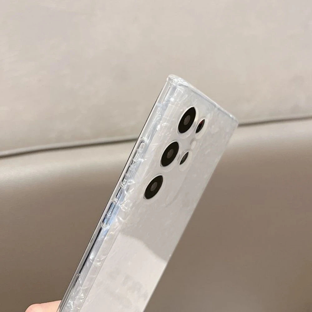 Glitter Dream Shell Marble Phone Case For Samsung S25 S24 S23 S22