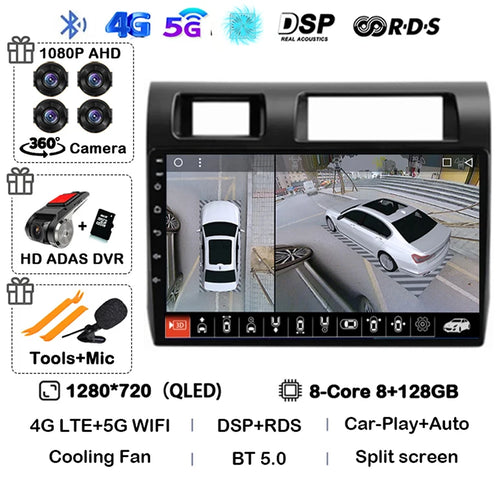 Android 14 Carplay Car Radio For Toyota Pickup Land Cruiser LC 70 79