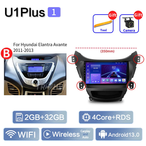 For Hyundai Elantra Avante I35 2011-2016 Car Multimedia Player 2din