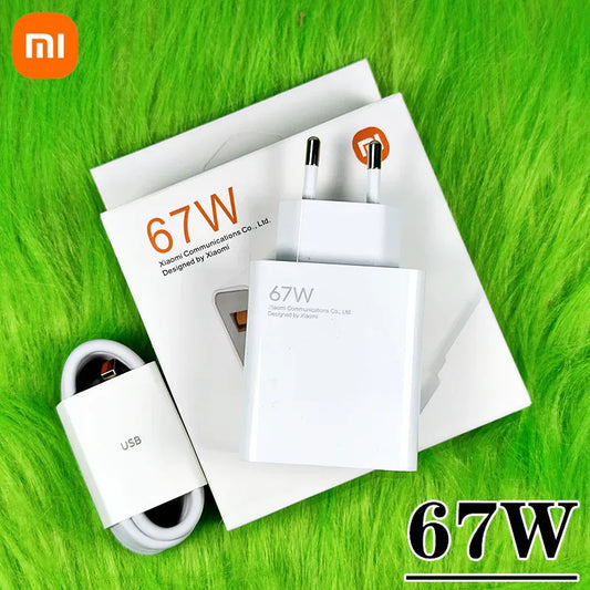 Original Xiaomi 67W Turbo Fast Charger EU Plug 6A Type C Cable For Mi