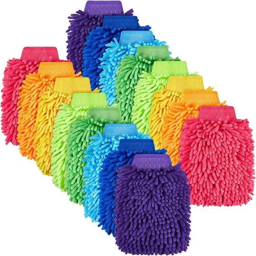 1/3/5pcs Microfiber Car Wash Gloves Auto Gloves Ultra Absorbent Wash