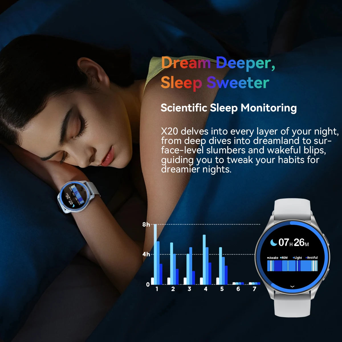 Blackview 2024 smartwatch X20 AMOLED display watch Hi Fi Bluetooth