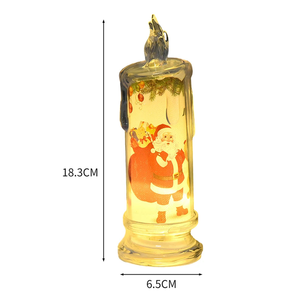 Electronic Candle Christmas Decoration Transparent Built-in Printed