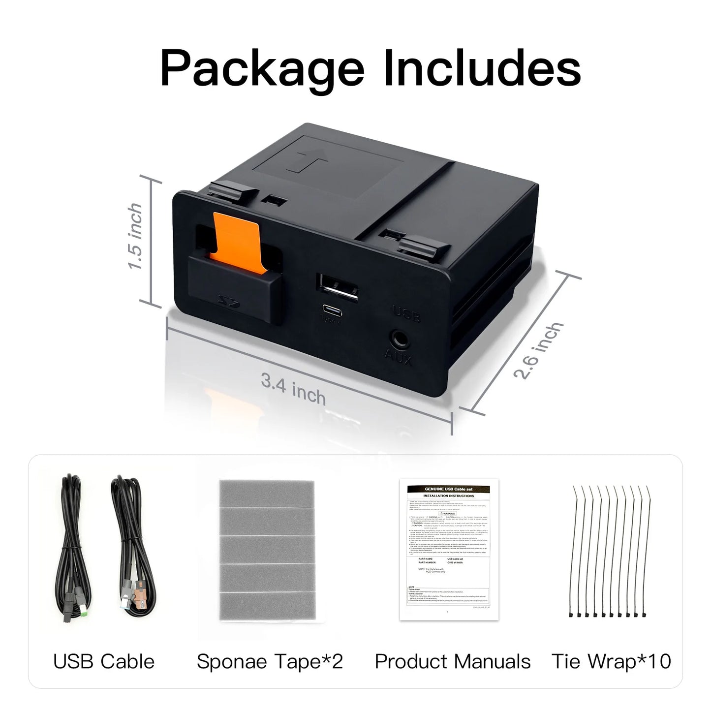 Type-C CarPlay Wireless Android Auto USB Adapter for Mazda 2 3 6 CX3