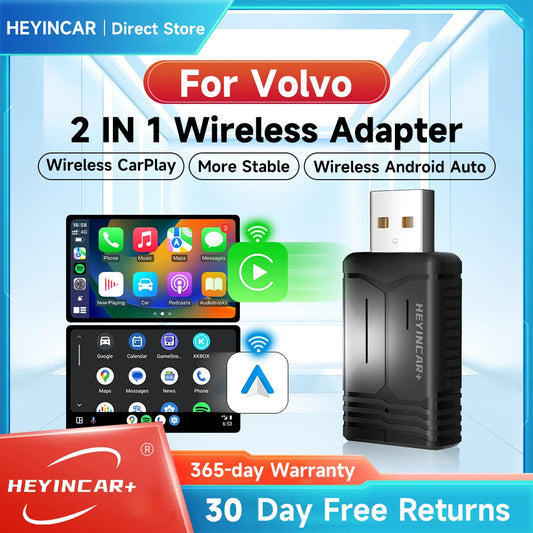 2024 NEW HEYINCAR 2in1 Wireless Android Auto Adapter Carplay Wireless