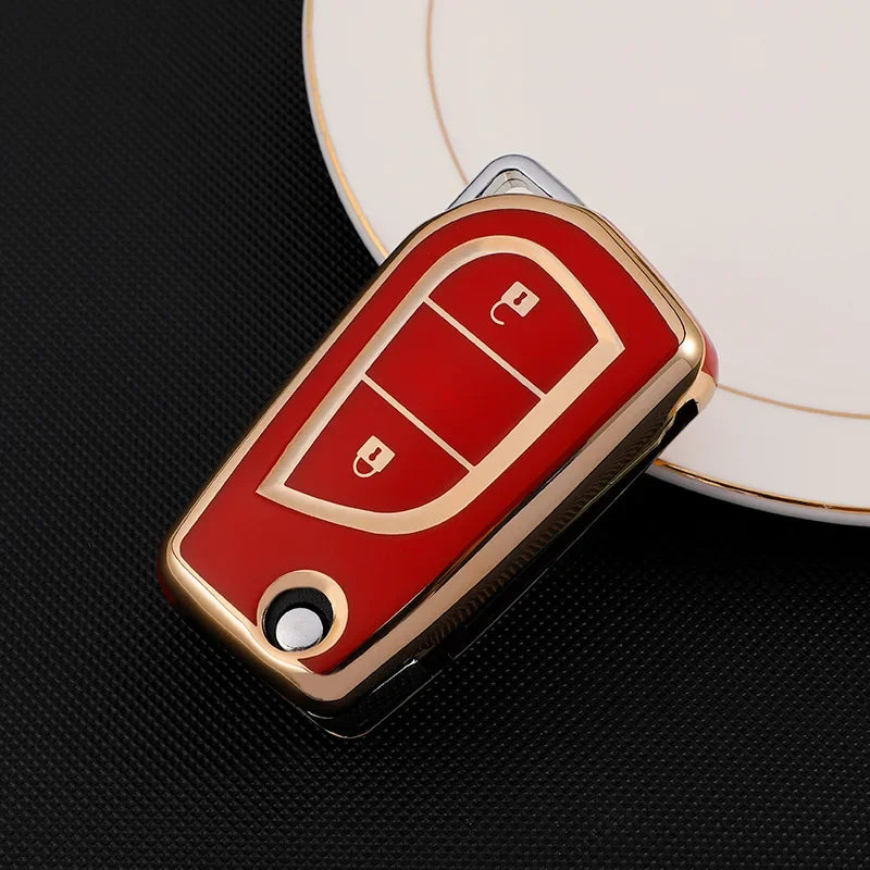 Flip Key Tpu Car Key Case Cover for Toyota Rav4 LE Auris Reiz Avensis