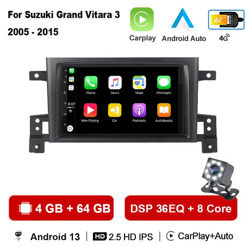 2din Car radio Android 13 For Suzuki Grand Vitara 3 2005-2010