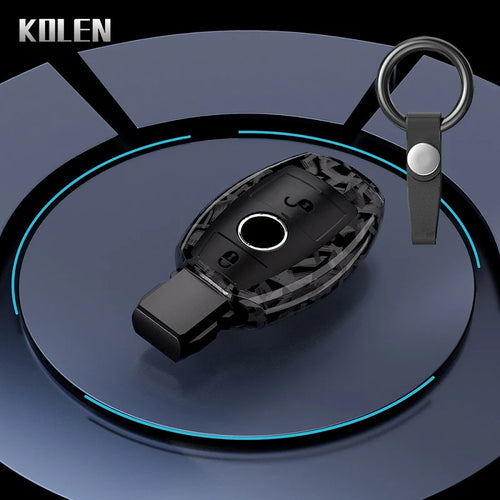 ABS Carbon Fiber Car Key Case Cover Shell For Mercedes Benz A B C E