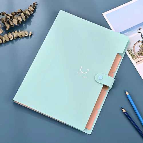 New Minimalist Accordion Bag For Cute And Smiling File Storage, With