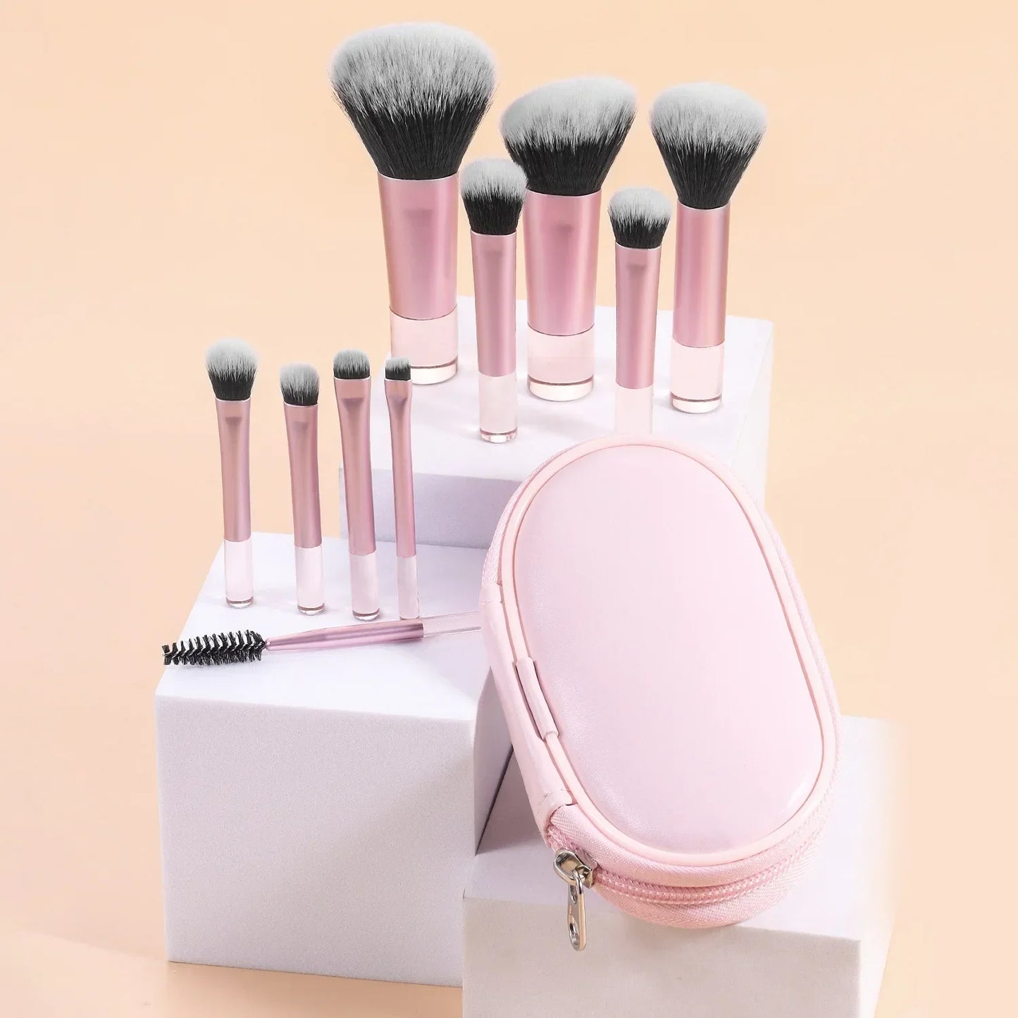 10pcs Mini Makeup Brush Set Powder Eyeshadow Foundation Blush Blender