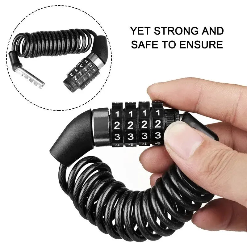 Motorcycle Bicycle Anti-Theft Chain 4-Digit Password Combination