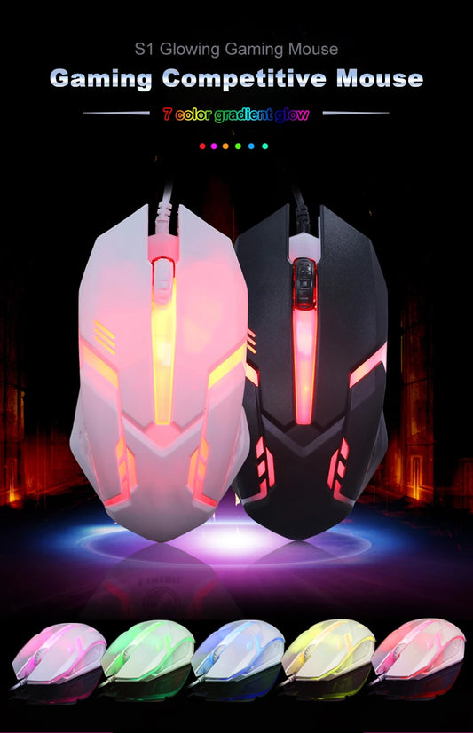 Gaming S1 Sports LED Luminous Backlit Wired Mouse USB Wired For