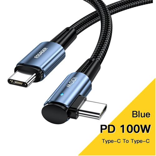 Essager 100W USB Type C To USB C Cable 90 Degree Angle For iPad