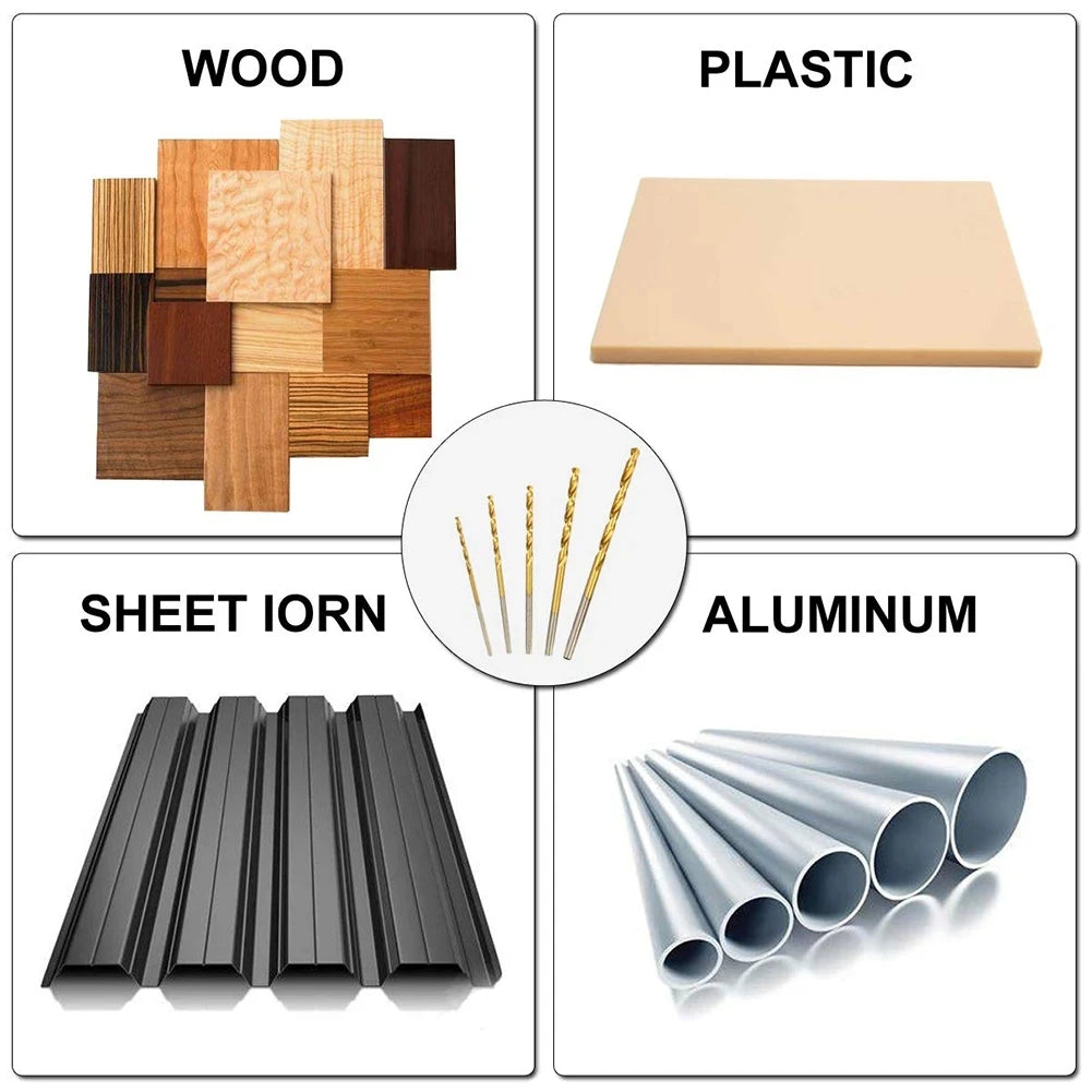 50pc titanium plated twist drill set 1-3mm small drill bit electric