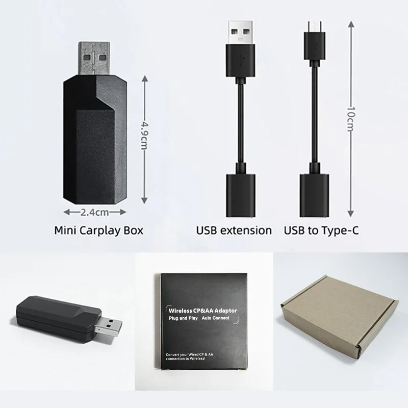 Car Mini AI Box for Apple Carplay Android auto Wireless Adapter Car