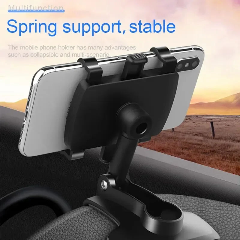 Dashboard Car Phone Holder 360 Degree Rotation Phone Mount with Rubber