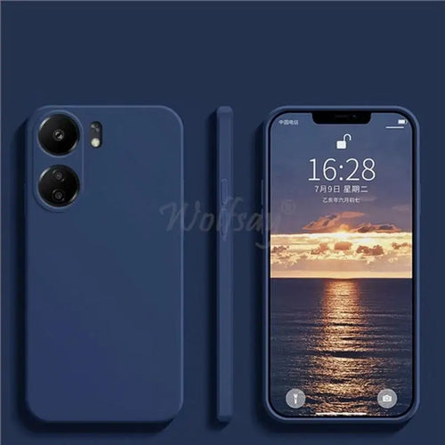 For Xiaomi POCO C65 Case Liquid Silicone Plain Rubber Fundas Protector