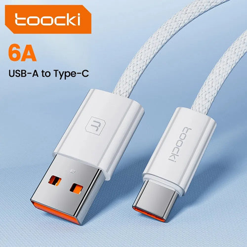 Toocki 6A USB Cable Type C 66W Fast Charging For Huawei P40 P30 Type C