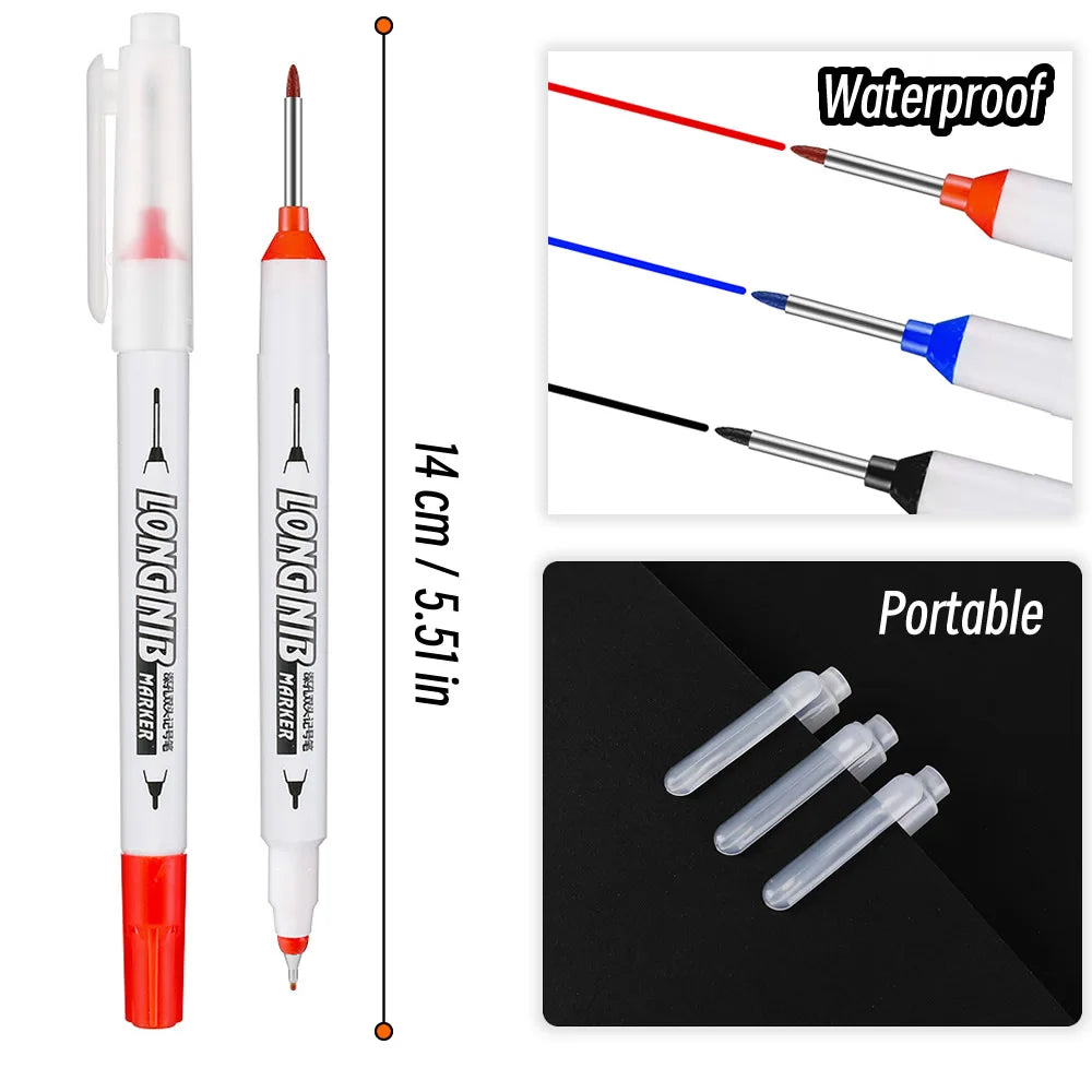 20mm Double-Tip Deep Hole Long Head Nib Markers For Metal Pen