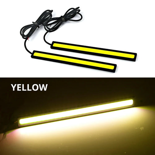 Ultra Thin Bright LED Car COB Daytime Running Lights SuperBright Low