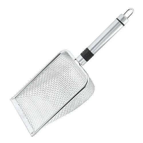 Stainless Steel Cat Litter Shovel Large Fine Hole Bentonite Mesh