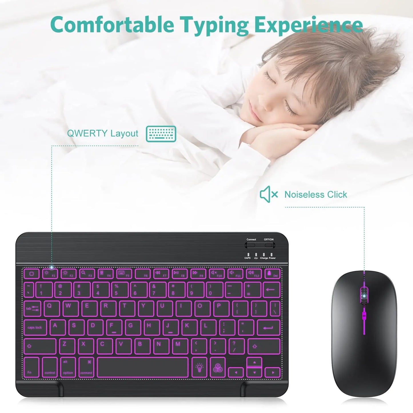 10 inch Backlit For iPad Keyboard and Mouse Backlight Bluetooth