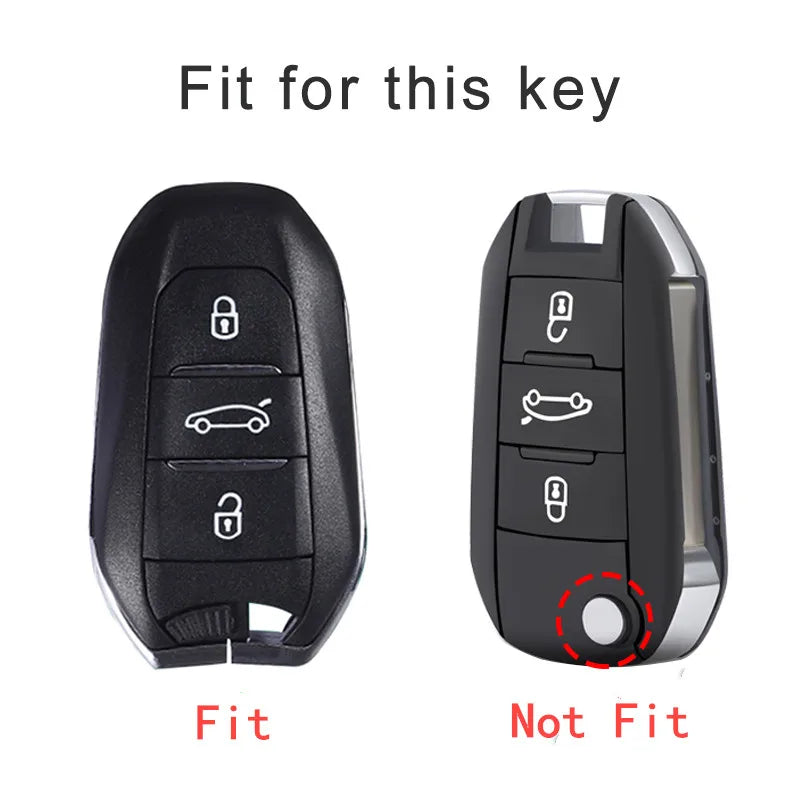 TPU Leather Car Remote Key Case Cover for Peugeot 2008 3008 4008 5008
