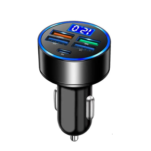 Car Charger 66w 5-port 4USB+1PD Fast Charging Adapter for Apple and