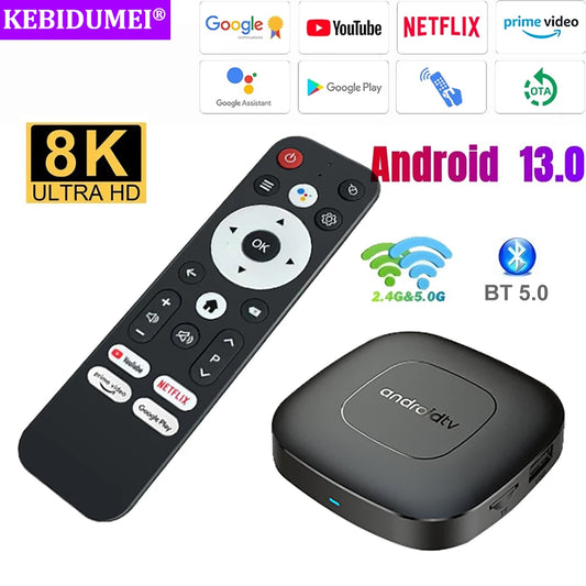 Smart Androidtv TV Box Android 13 Set Top Box Quad Core Google