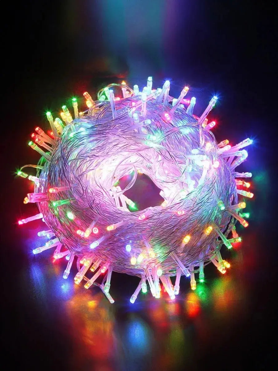 Tail Plug 220V EU Plug 10M Christmas LED String Light Garlands