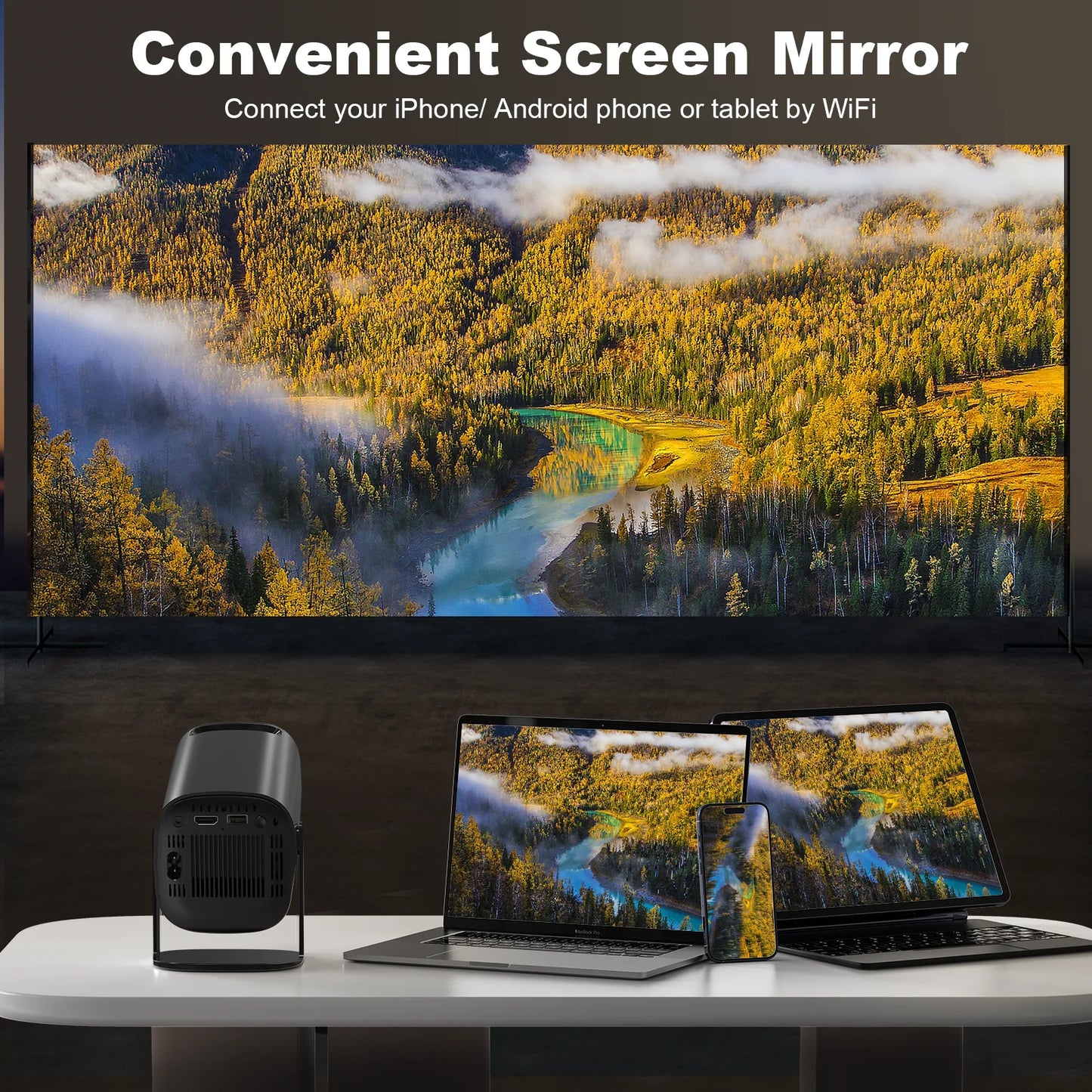 P30 Smart Mini Projector Android 11 WiFi6 Support 4K 1080P Projector