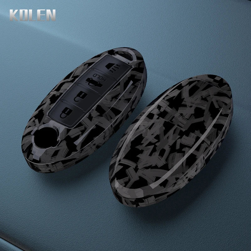 ABS Carbon Fiber Car Key Case Cover For Nissan Qashqai X-Trail T32 T31