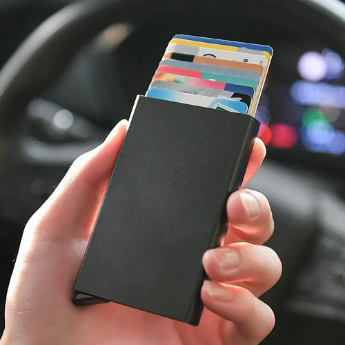 Slim Pop Up Wallet Minimalist Credit Card Holder For Men Women RFID